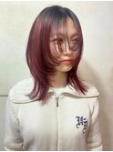 レッド×顔周りレイヤー