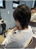 ３０代男性/ウルフ/センター分け