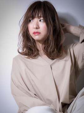 カバーヘア ブリス 上尾西口店(COVER HAIR bliss) 斜めバング×無造作カールのモテふわミディw上尾20代30代40代