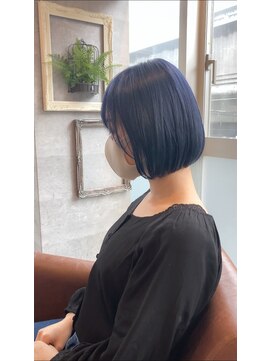 パルフェ ヘアー バイ オーク 九大学研都市(parfait hair byOAK) 青ボブ