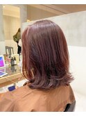 レイヤーボブ×ボルドーレッド