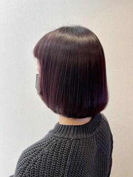 エース 間明店(A) 前上がり ラウンドボブ 可愛い マッシュ アッシュピンク  カール