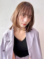 アイティーバイアルバム 八王子店(IT by ALBUM)&nbsp;ストレートミディ_ショコラベージュボブルフベビーバング_8980