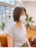 ボブ。グレージュ。ダブルカラー。グラデーションカラー。