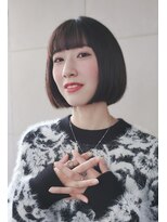 ヘアーデザイン ミヤビ 広尾(HAIR DESIGN MIYABI) クールでキュート　ストレート　艶ミニボブ