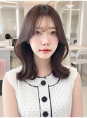 2wayバング 韓国前髪 シースルー ミディアム くびれ#