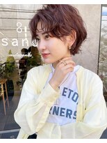 サンド 表参道(sand)&nbsp;ショートボブパーマ20代30代40代イヤリングカラー大人可愛い