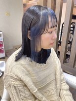 ヘアーアンドメイク アズール 浦和店(Hair&Make Azur) ネイビーブルーのフェイスフレーミング