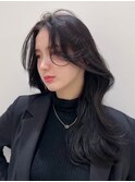 大人可愛い20代30代40代小顔ウルフレイヤーボブ丸みロング