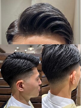 ヨシザワインク プレミアム 横浜 桜木町店(YOSHIZAWA Inc. PREMIUM) メンズバーバースタイルサイドパートツーブロックフェード