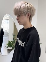 ジーナ 天神(Zina)&nbsp;ホワイトベージュミニマッシュウルフ【メンズサロンZina 天神】