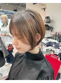 大人ショートボブ丸みショートカットマッシュショート前髪あり