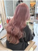 表参道ハイトーンピンクベージュケアブリーチミディアムレイヤー