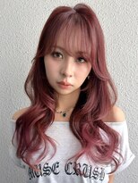 モディッシュバイアルティナ(modish by artina)&nbsp;流しバングピンク系カラーピンクブラウンレイヤーカットA97