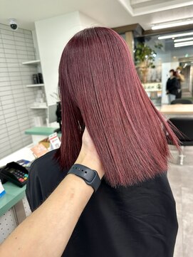 エイト 川崎店(EIGHT) ブリーチありワインレッド