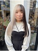 ウルフ顔周りカットロングウルフハイトーンカラー / 山中