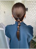 ローポニー　ポニー　タイトヘア　お洒落