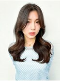 韓国顔周りレイヤーカット×セミディ×透明感シアカラー[原宿]