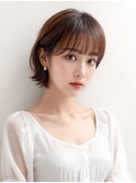 rileyワンカール外はねベージュカラー【ショートボブ/岡崎】