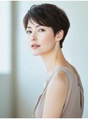 ☆ホワイトグレージュミニウルフデジタルパーマチェリーブラウン