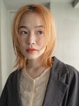フォト 新宿(foto) くびれヘア/アプリコットオレンジ/ハイライトカラー/ミディアム/