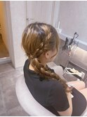 サイド編みおろし