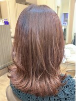 アルターリール(aL ter Rire)&nbsp;くびれヘア/アプリコットオレンジ/ハイライトカラー/福原遼華