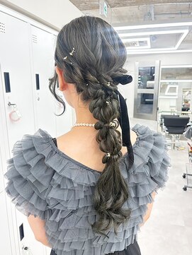 結婚式お呼ばれカチモリ／ヘアセット/タイト/アレンジ