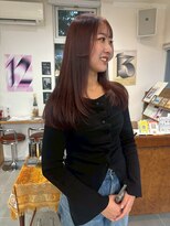 O シースルーバングヘア×ショコラアッシュフェアリーレイヤー