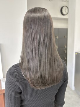 ヘアー アイス 御器所本店(HAIR ICI) ブリーチなしワンカラー透明感グレージュ冬カラー春カラー