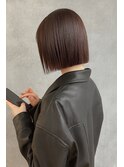 ぱつんとボブ。透明感ブラウン