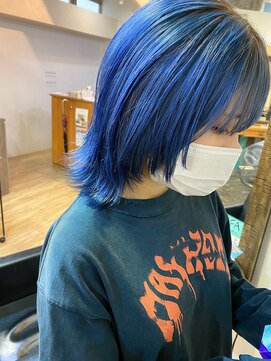 ロア 福岡天神本店(LORE) Blue wolf/ミディアムウルフ/ウルフショート