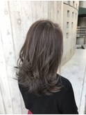 大人ハイライトアッシュ+簡単ワンカールレイヤーカット
