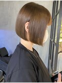 ミルクティーベージュナチュラルボブミニボブケアブリーチ20代