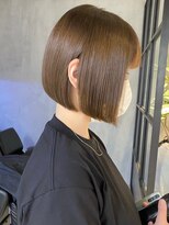 ミルクティーベージュナチュラルボブミニボブケアブリーチ20代