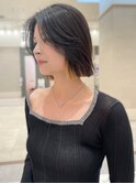 ぱつっと切りっぱなしかきあげボブ(北浜)