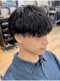 波巻きパーマメンズマッシュツイストスパイラルパーマ横浜西