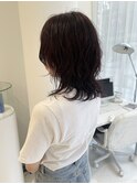 ミディアムレイヤーウルフカットゆるふわパーマスパイラル