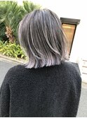 白髪ぼかし脱白髪染め似合わせ切りっぱなしボブ40代50代60代♪