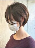 ショートカットくびれショート前下がりボブベージュカラー40代★