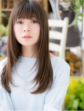 カバーヘア ブリス 大宮西口(COVER HAIR bliss) ショコラブラウン斜めバングレイヤーロングh3大宮20代30代40代