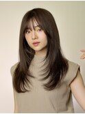 マロンベージュ/Aラインボブ/かきあげ/インナーカラー[新宿駅]25