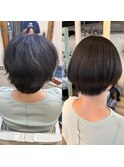 美髪ストレートショート　二子玉川用賀　縮毛矯正
