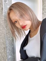 サンクマーケット 渋谷(cinq MARKET) 渋谷ブリーチカラータッセルボブ顔周りレイヤー切りっぱなしボブ