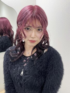 モニカ 栄店(MONIQA) pink×brown×roots color