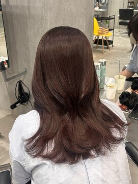 ラック(LUCK) レッドブラウン/船橋/くすみベージュ/細めハイライト