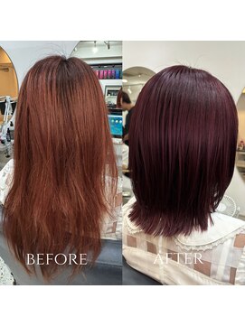 メモリーズ 銀座(Memories) 深みとツヤで秋の主役ヘアに。ワインレッドカラー×外はね！加藤