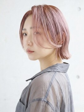 アッシュ 立川店(Ash) 脱白髪染めハイライト×髪質改善で白髪を活かす艶髪ミディアム