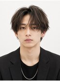 ニュアンスアップバング毛流れセンターパートビジネスショート