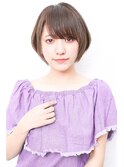 アシメショートエアリーショートグレージュナチュラルボブ
